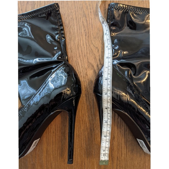 Black Patent Esmerelda Sock Boots - Picture 6 of 9